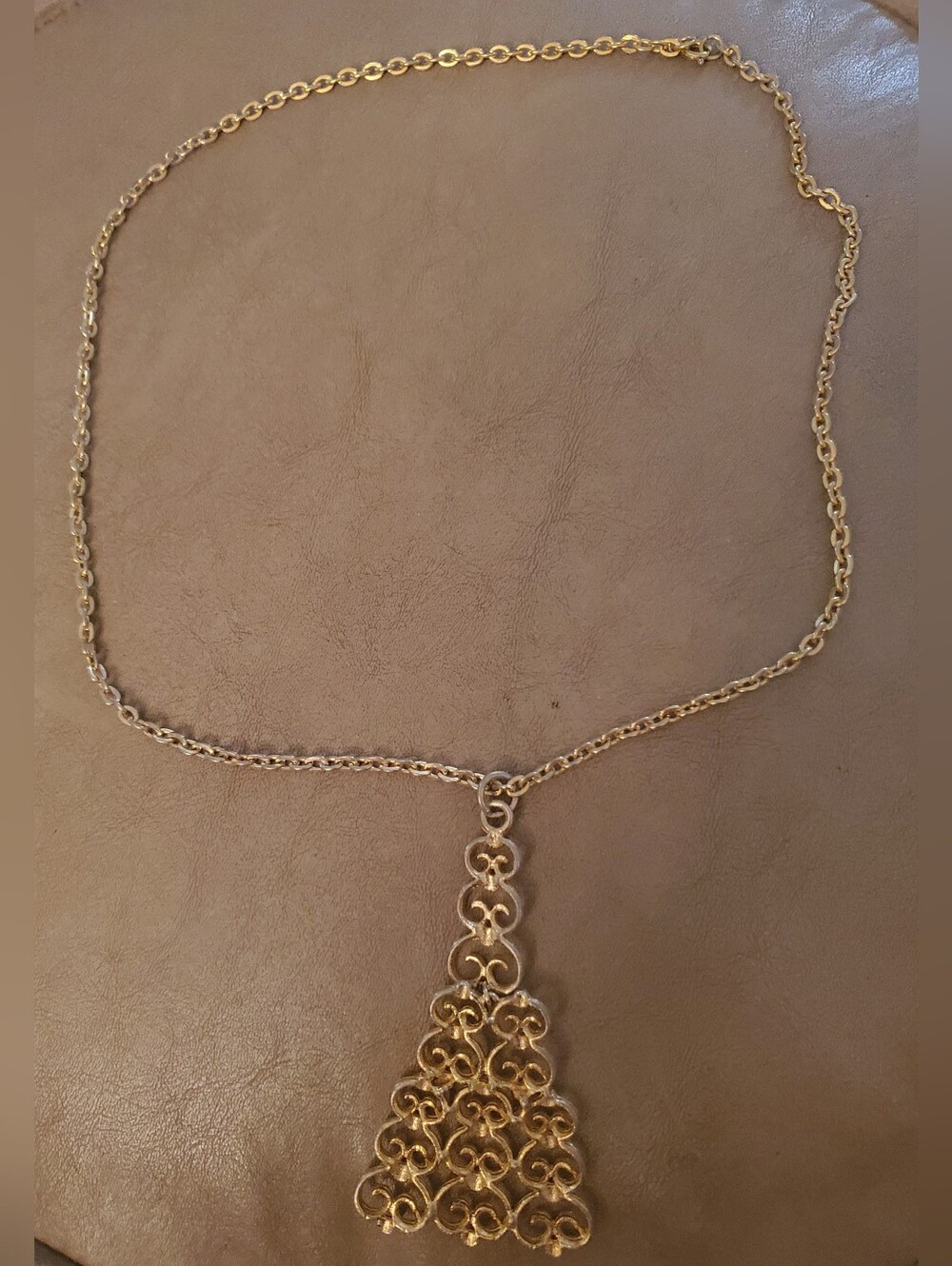Gold Floral Filigree Drop Necklace - Women Jewelry